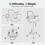 Office Chair Ergonomic Home with Flip-Up Arms