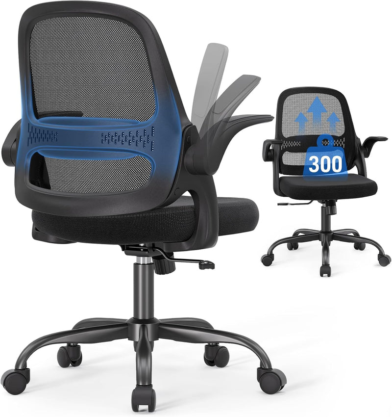 Office Chair Ergonomic Home with Flip-Up Arms