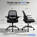 Office Chair Ergonomic Home with Flip-Up Arms