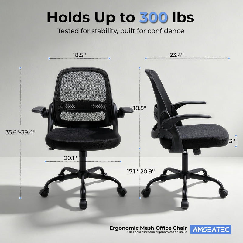 Office Chair Ergonomic Home with Flip-Up Arms