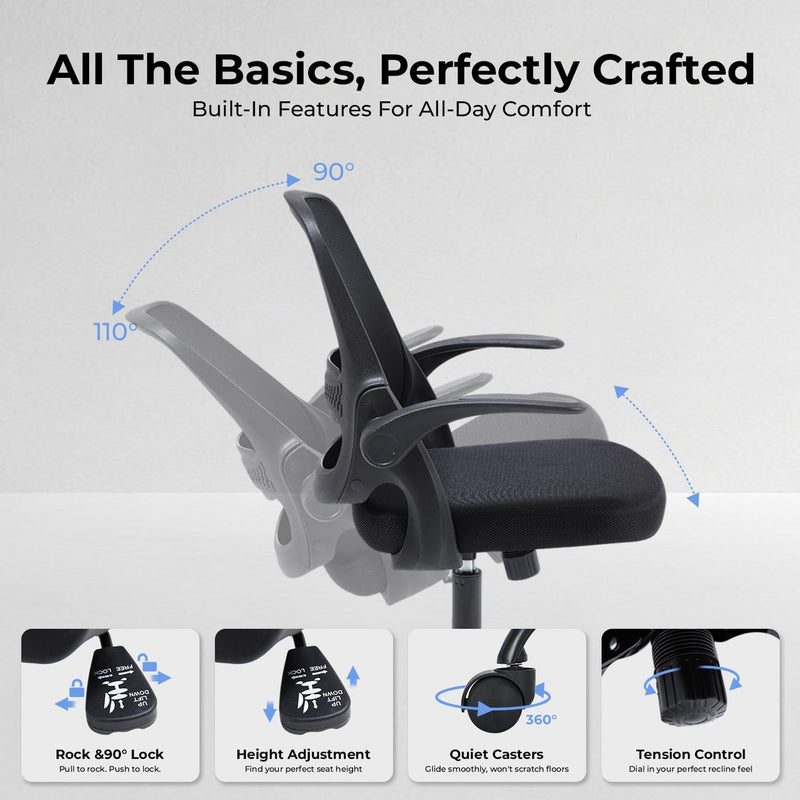 Office Chair Ergonomic Home with Flip-Up Arms