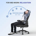Office Chair Ergonomic with Lumbar Support Adjustable Armrests