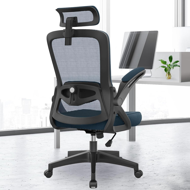Office Chair Ergonomic with Lumbar Support Adjustable Armrests
