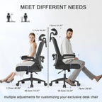 Office Chair Ergonomic with Lumbar Support Adjustable Armrests
