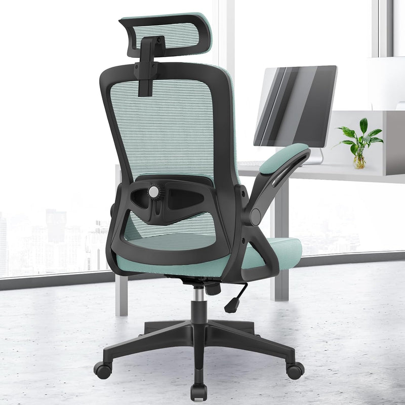 Office Chair Ergonomic with Lumbar Support Adjustable Armrests