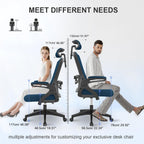 Office Chair Ergonomic with Lumbar Support Adjustable Armrests