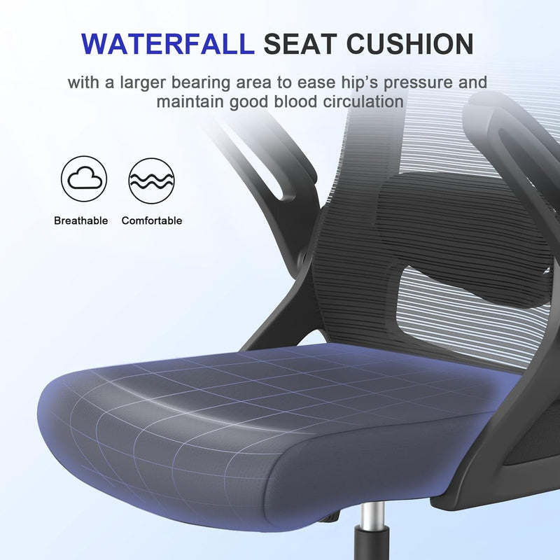 Office Chair Ergonomic with Lumbar Support Adjustable Armrests