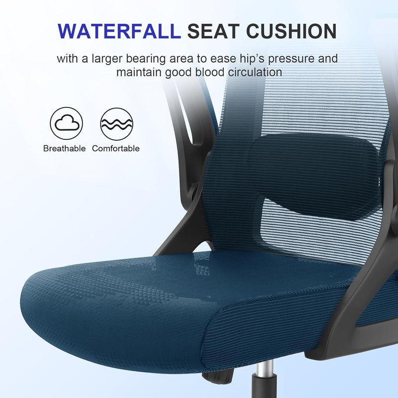 Office Chair Ergonomic with Lumbar Support Adjustable Armrests