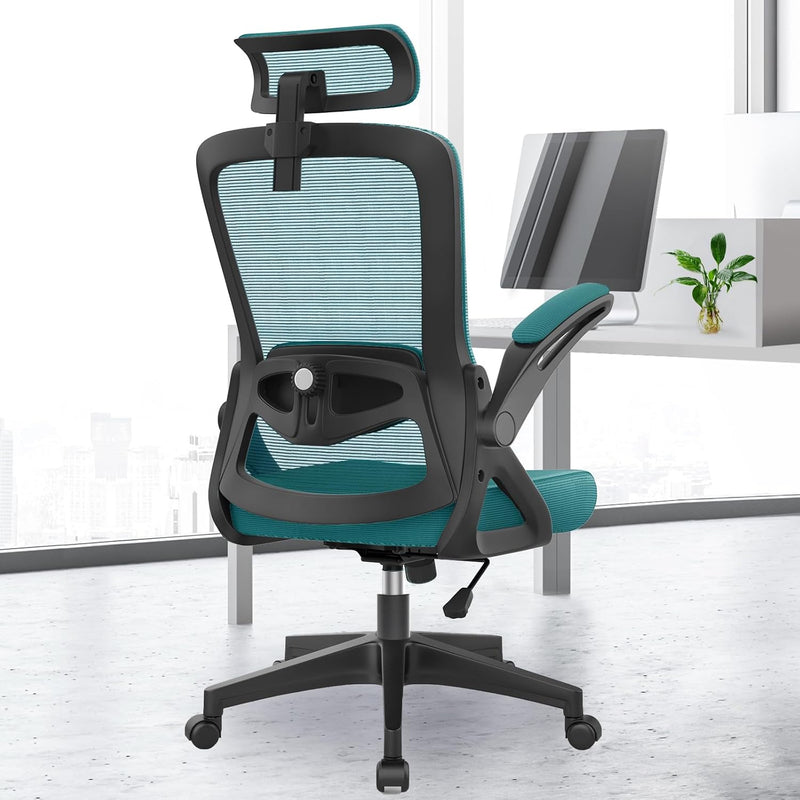 Office Chair Ergonomic with Lumbar Support Adjustable Armrests