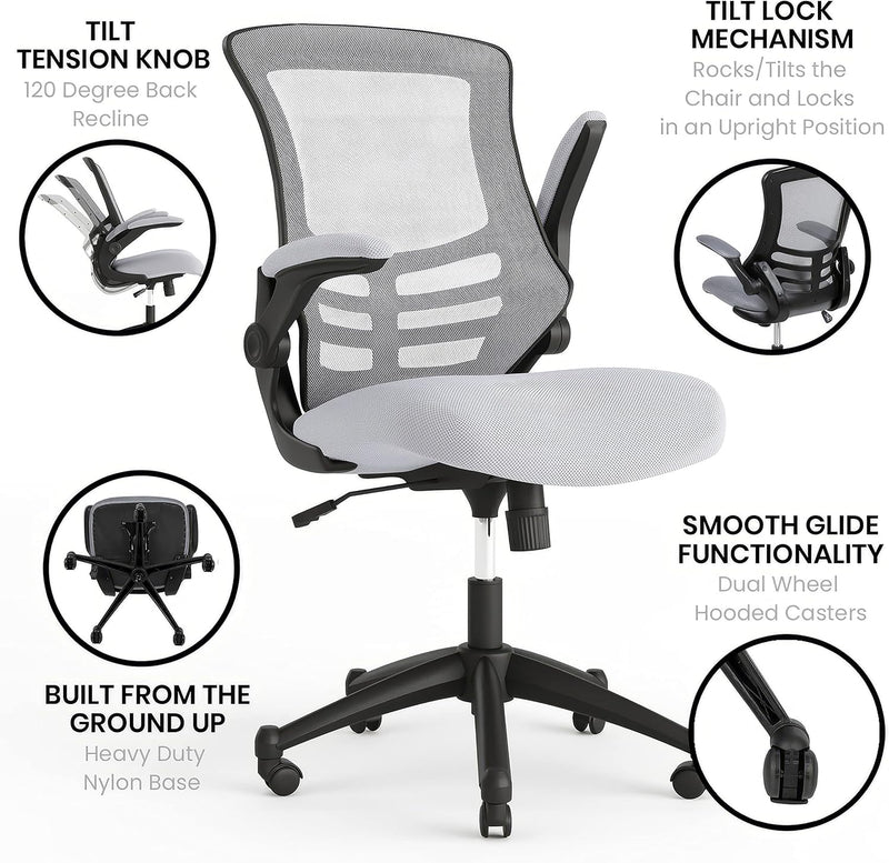Office Chair Ergonomic with Mesh Back Support Contoured