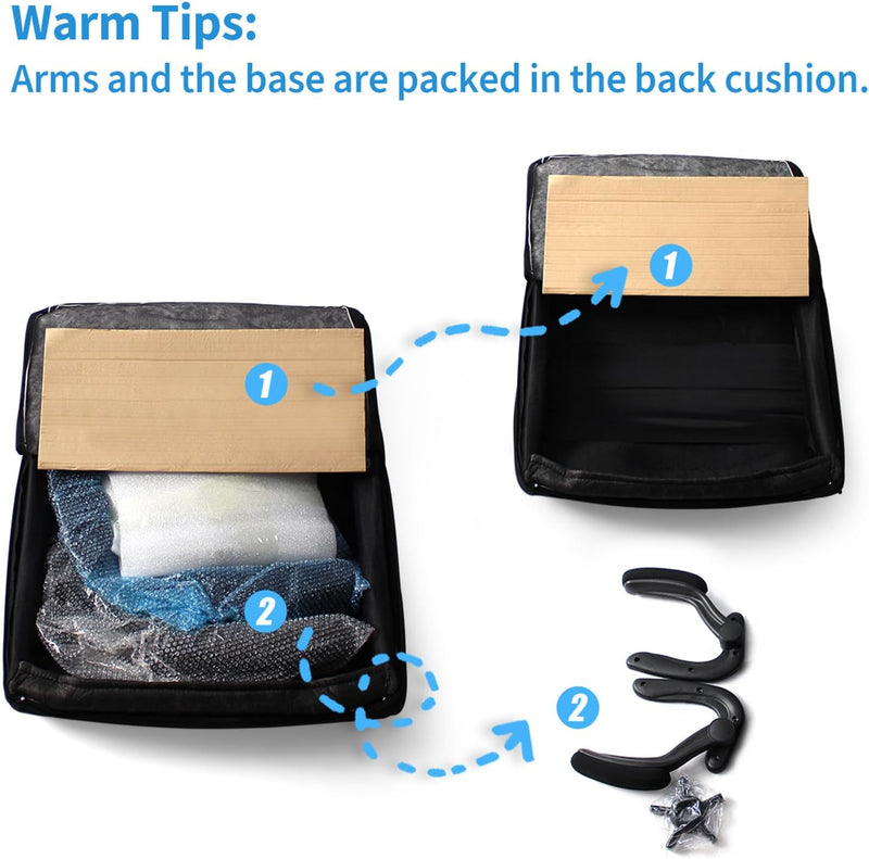 Office Chair Fabric Desk with Flip-Up Armrest
