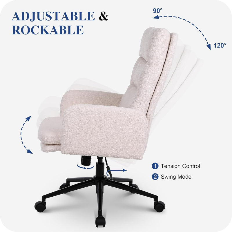 Office Chair for Home Teddy Fleece Desk