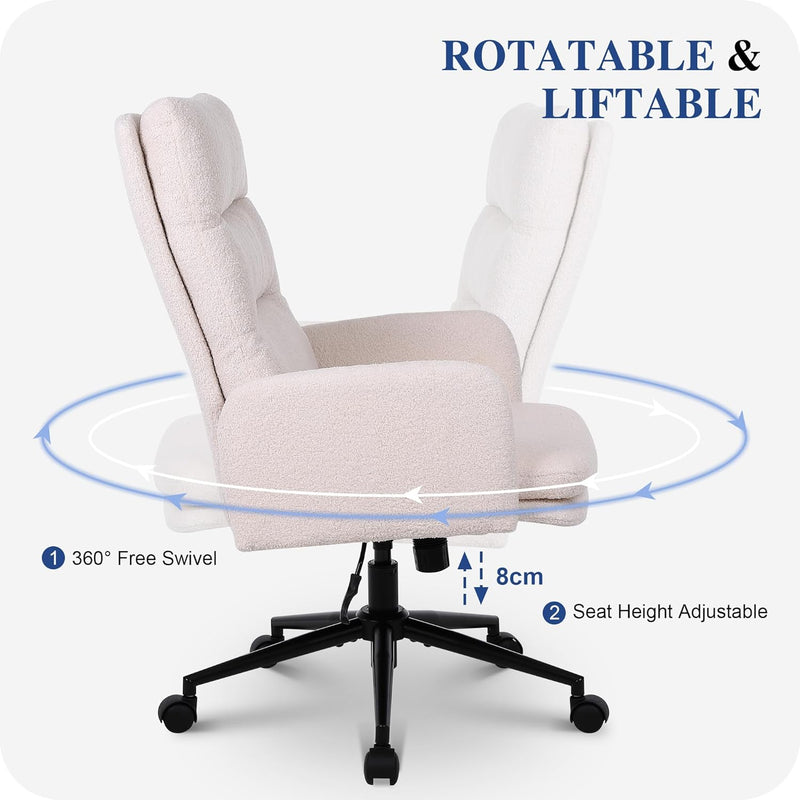 Office Chair for Home Teddy Fleece Desk
