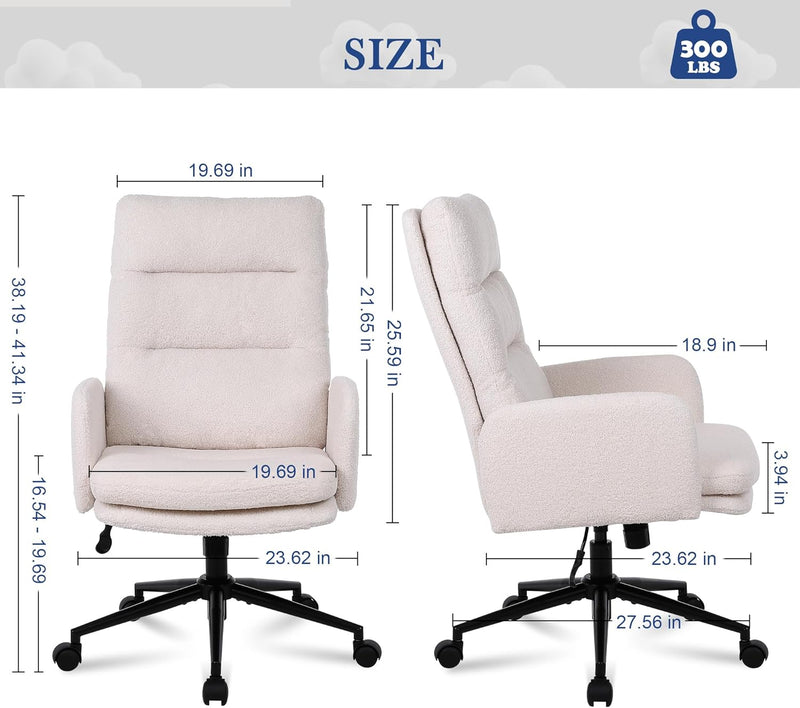 Office Chair for Home Teddy Fleece Desk