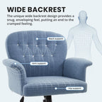 Office Chair Teddy Fleece Wide Desk with Wheels