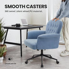 Office Chair Teddy Fleece Wide Desk with Wheels