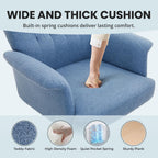 Office Chair Teddy Fleece Wide Desk with Wheels
