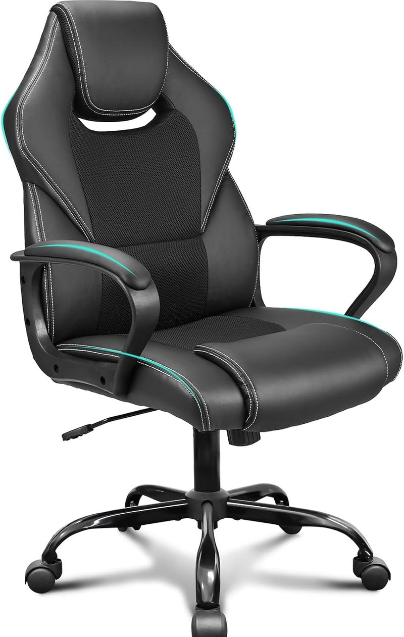 Office Chair PU Leather Ergonomic Computer Desk