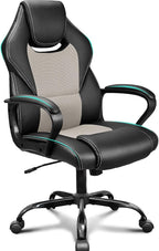 Office Chair PU Leather Ergonomic Computer Desk