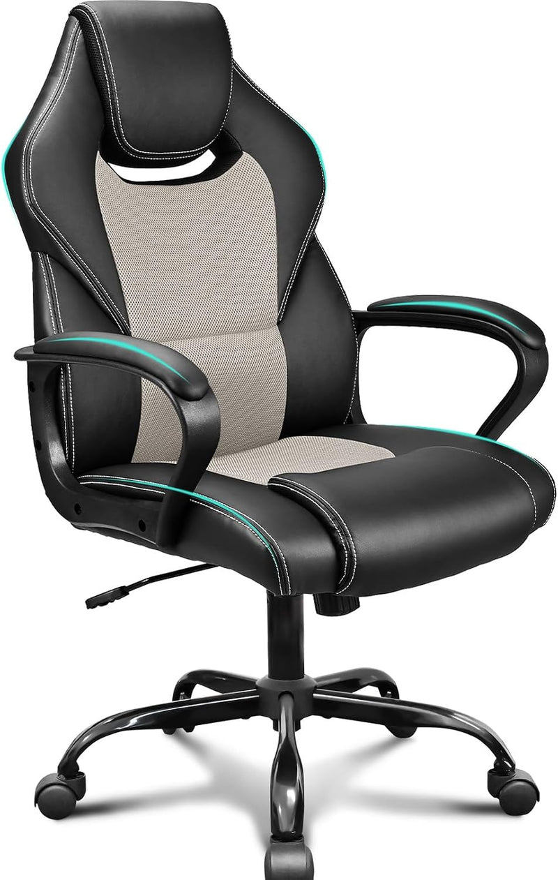 Office Chair PU Leather Ergonomic Computer Desk