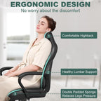 Office Chair PU Leather Ergonomic Computer Desk