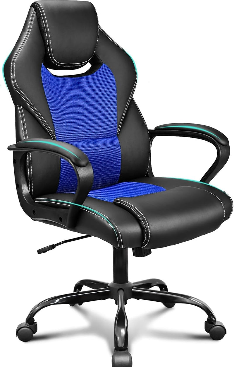 Office Chair PU Leather Ergonomic Computer Desk
