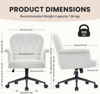 Office Chair Teddy Fleece Wide Desk with Wheels