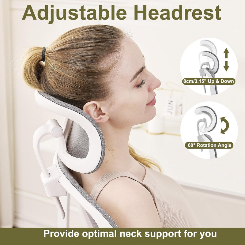 Office Chair with Adjustable Lumbar Space-Saving Reception