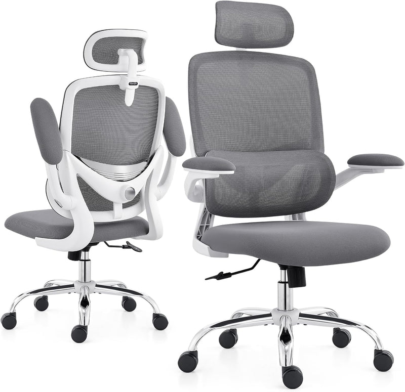 Office Chair with Adjustable Lumbar Space-Saving Reception