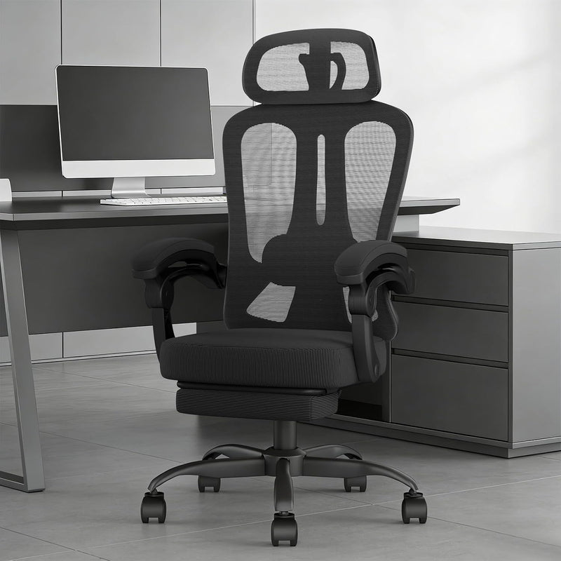 Office Chair with Footrest Headrest Ergonomic Computer