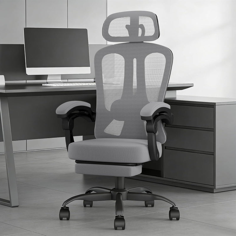 Office Chair with Footrest Headrest Ergonomic Computer