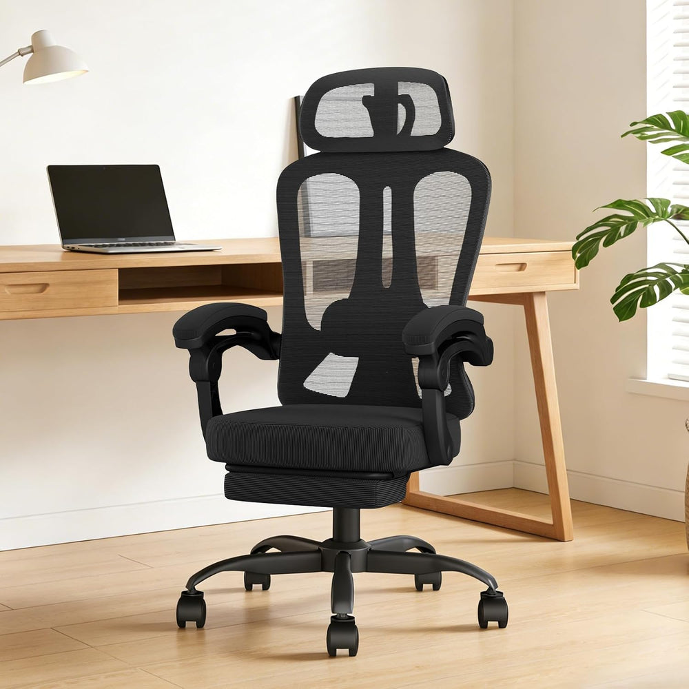 Office Chair with Footrest Headrest Ergonomic Computer