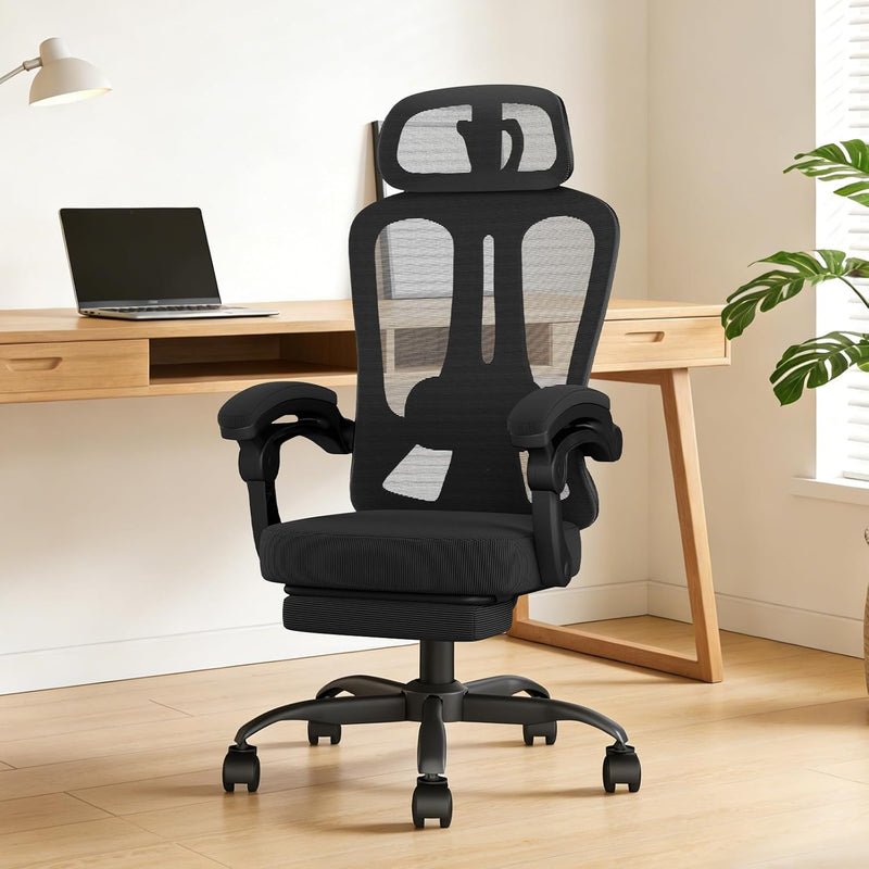 Office Chair with Footrest Headrest Ergonomic Computer