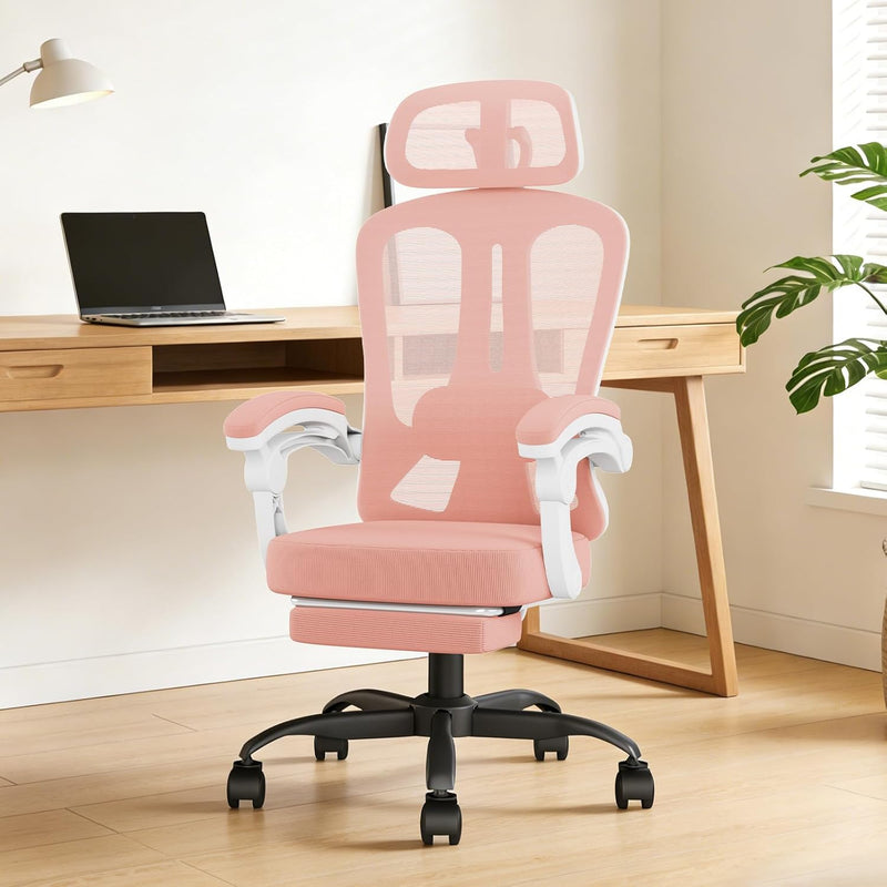 Office Chair with Footrest Headrest Ergonomic Computer
