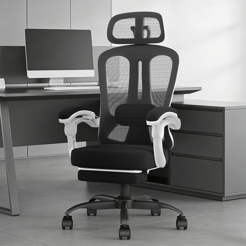 Office Chair with Footrest Headrest Ergonomic Computer
