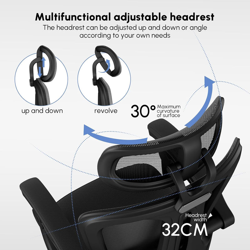 Office Chair with Footrest Headrest Ergonomic Computer