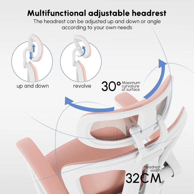 Office Chair with Footrest Headrest Ergonomic Computer