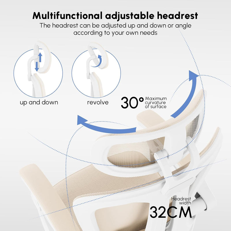 Office Chair with Footrest Headrest Ergonomic Computer