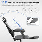 Office Chair with Footrest Headrest Ergonomic Computer