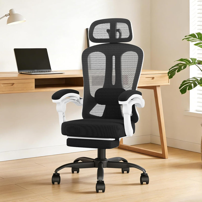 Office Chair with Footrest Headrest Ergonomic Computer