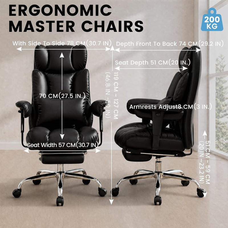 Office Chair with Footrest High Back Executive Desk