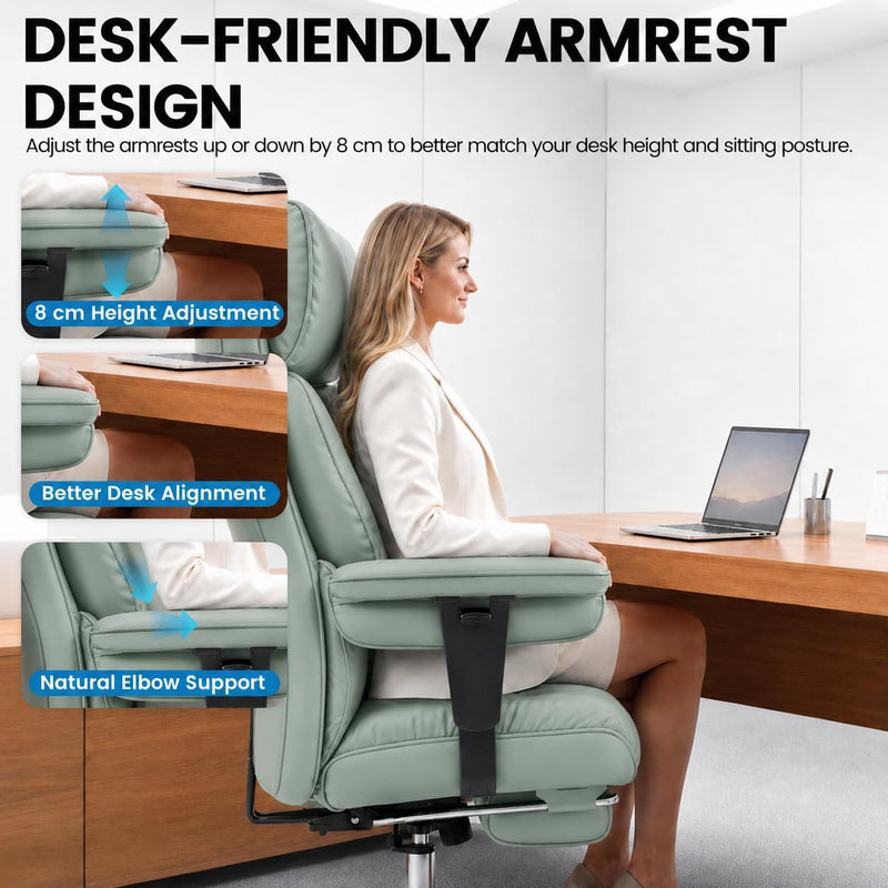 Office Chair with Footrest High Back Executive Desk