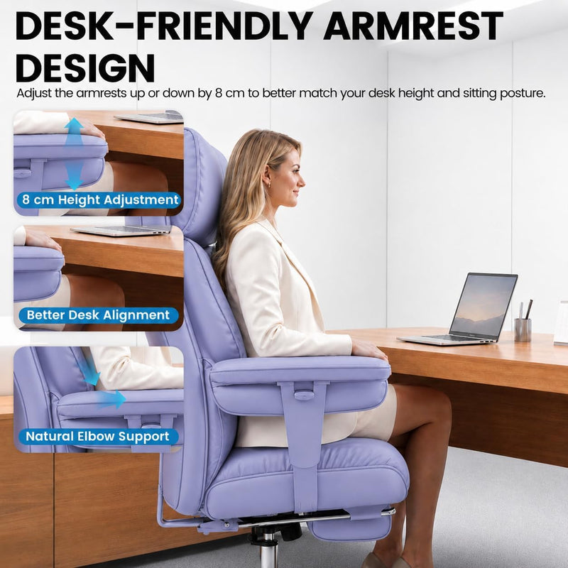 Office Chair with Footrest High Back Executive Desk