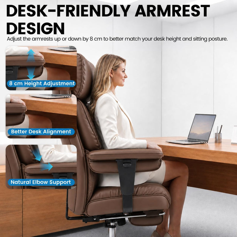 Office Chair with Footrest High Back Executive Desk
