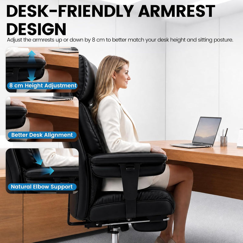 Office Chair with Footrest High Back Executive Desk