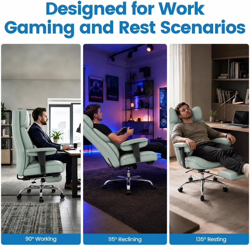 Office Chair with Footrest High Back Executive Desk