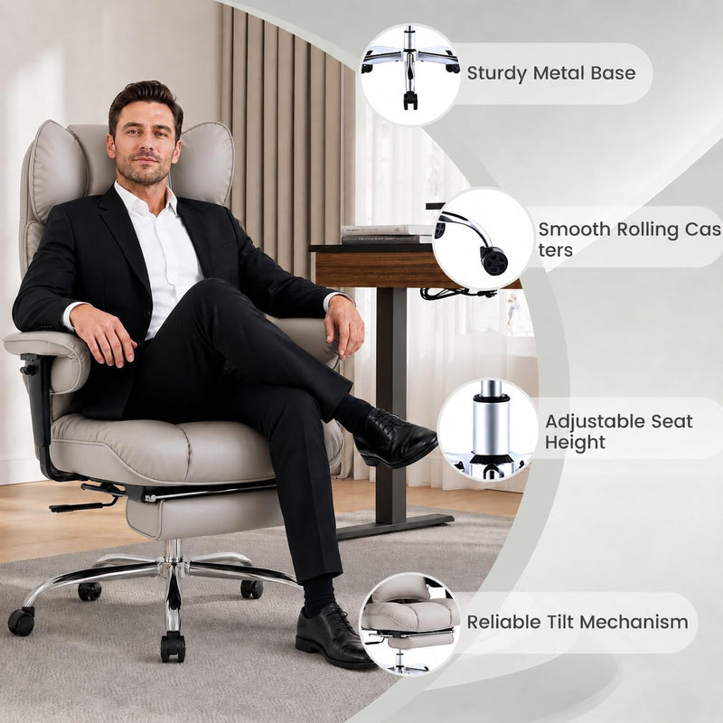 Office Chair with Footrest High Back Executive Desk