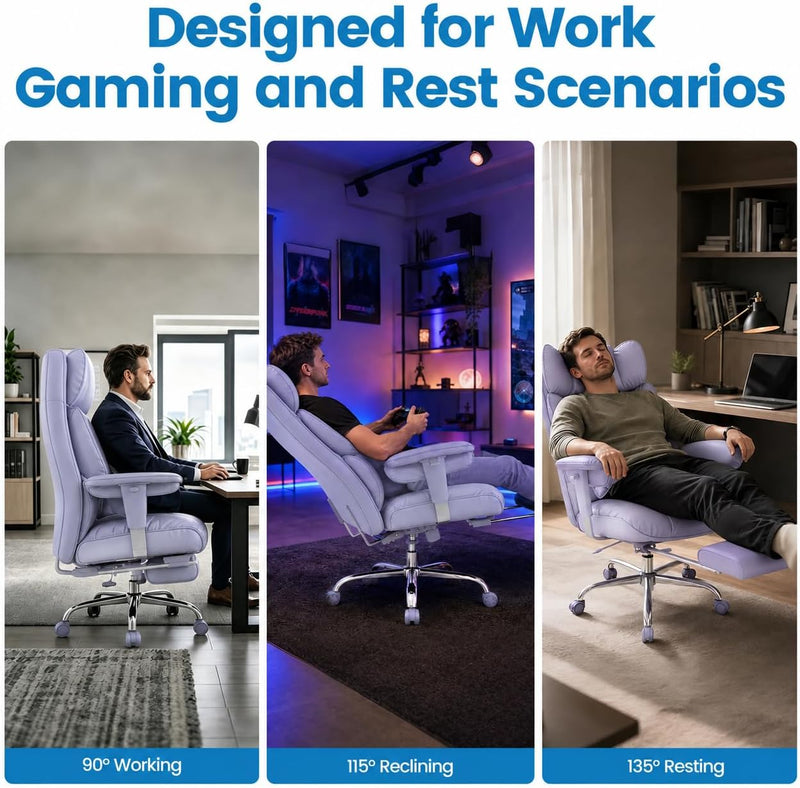 Office Chair with Footrest High Back Executive Desk