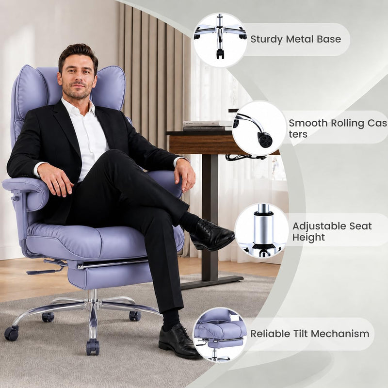 Office Chair with Footrest High Back Executive Desk