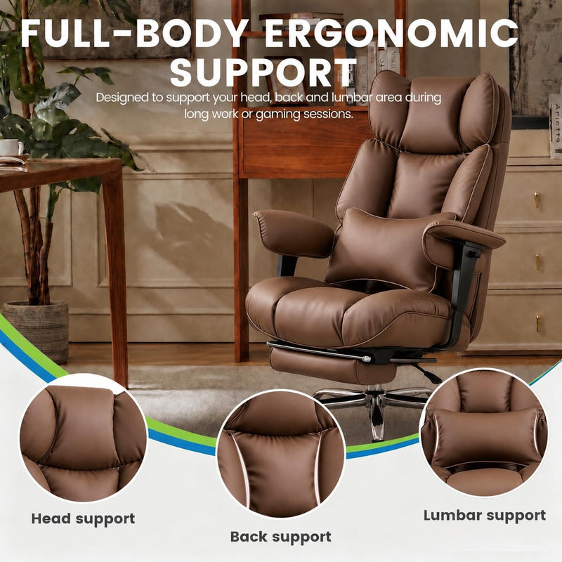 Office Chair with Footrest High Back Executive Desk